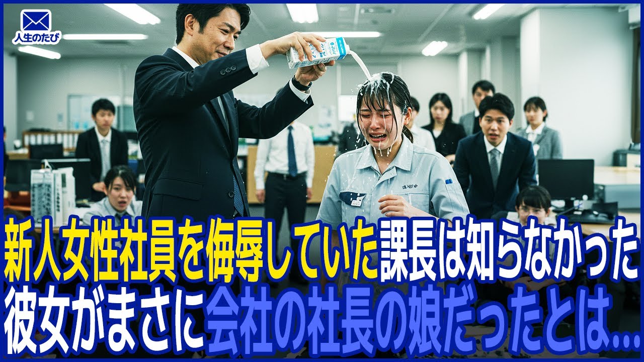 Outline Video 新人女性社員を侮辱していた課長は、彼女がまさに会社の社長の娘だったとは知らなかった。