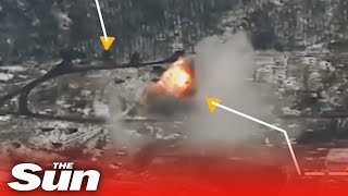 Ukrainian forces blow up Russian vehicles and ammo depot in Bakhmut