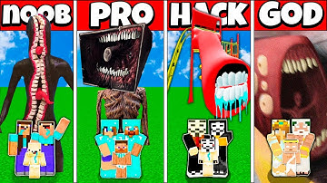 Minecraft Battle FAMILY ALL EATERS HOUSE BUILD CHALLENGE NOOB vs PRO vs HACKER vs GOD Animation
