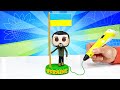 ВЛАДИМИР ЗЕЛЕНСКИЙ Рисую ПРЕЗИДЕНТА УКРАИНЫ 3D Ручкой Фигурка в стиле ФАНКО ПОП!