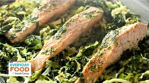 Baked Salmon with Kale and Cabbage - Everyday Food...