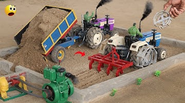 Diy mini tractor soil unload and ploughing farming science project @Weldux