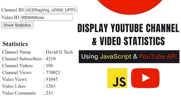 Display YouTube Channel & Video Statistics With JavaScript & YouTube Data API