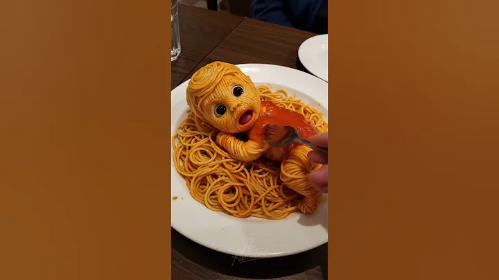 Thought it was just spaghetti… then it cried #spaghetti #illusion #creepycute
