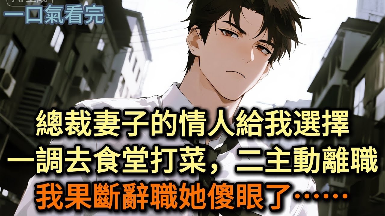 總裁妻子的情人給我選擇，一是調去食堂打菜，二主動離職，我果斷辭職她傻眼了#小说 #爽文