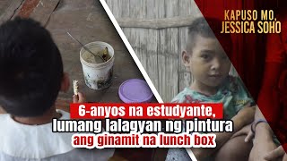6-anyos na estudyante, lumang lalagyan ng pintura ang ginamit na lunch box | Kapuso Mo, Jessica Soho