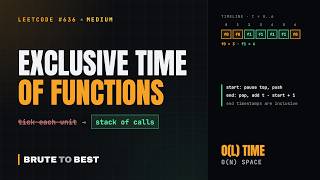 LeetCode #636: Exclusive Time of Functions, Call Stack Simulation