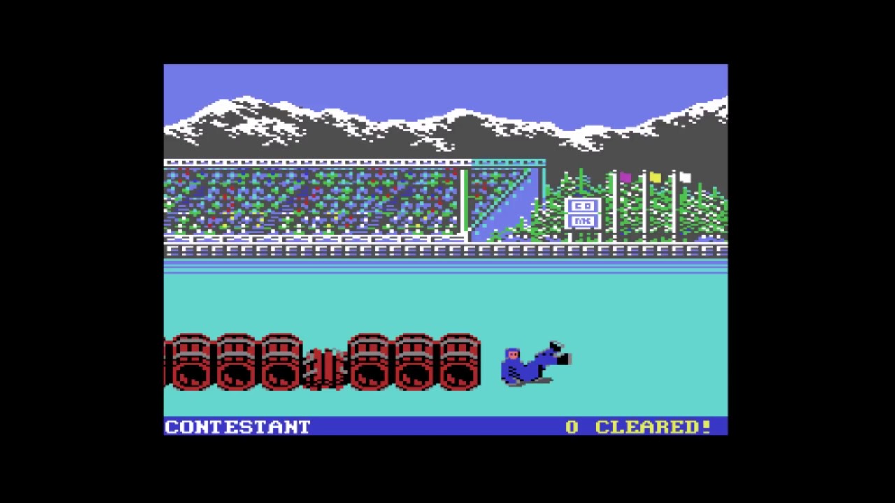 Barrel Jumping (World Games, Commodore 64)