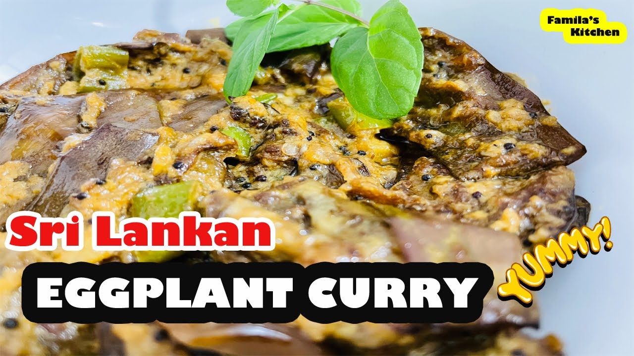 Eggplant curry Sri Lanka I Fried eggplant curry with coconut milk I