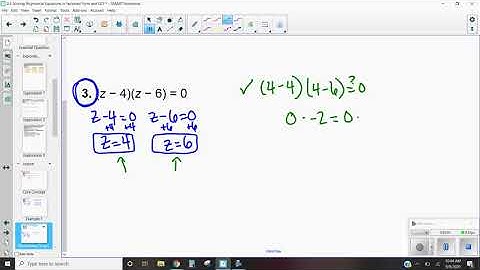 2.4 Solving Polynomial Equations in Factored Form