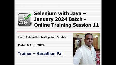 Selenium WebDriver with Java - Jan24 Batch -S#11 #coding #java #selenium #seleniumautomation #testng