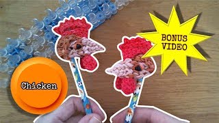 DIY Rainbow Loom Chicken pencil topper Loombicious @loombicious
