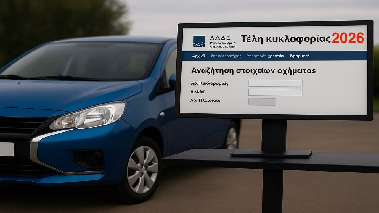 ΤΕΛΗ ΚΥΚΛΟΦΟΡΙΑΣ 2026: ΟΛΑ ΟΣΑ ΠΡΕΠΕΙ ΝΑ ΓΝΩΡΙΖΕΤΕ! – Video ΤΕΛΗ ΚΥΚΛΟΦΟΡΙΑΣ 2026: ΟΛΑ ΟΣΑ ΠΡΕΠΕΙ ΝΑ ΓΝΩΡΙΖΕΤΕ! – Video