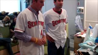 Harrisburg Senators visit with patients -- Penn State Hershey Children's Hospital