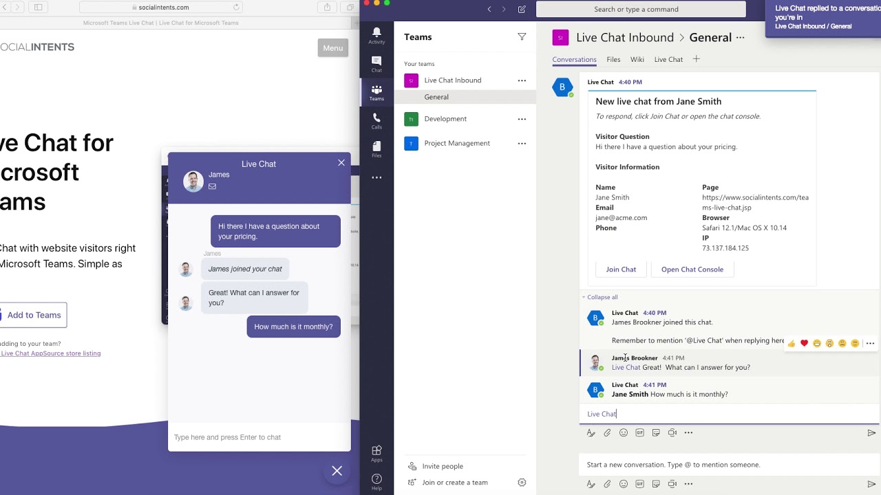 Microsoft Teams Live Chat - YouTube