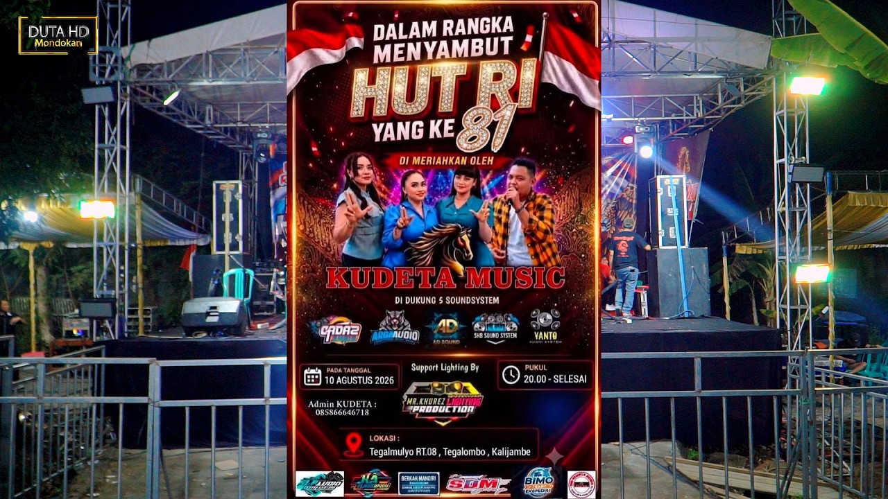 🔴Live KUDETA MUSIC/5 SET AUDIO/DUTA HD MONDOKAN Tegalmulyo Tegalombo Kalijambe Sragen 10 Agust 2026