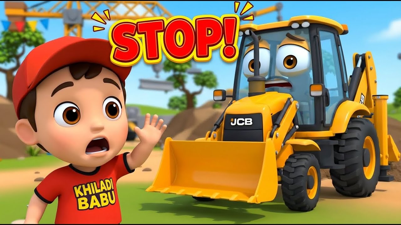 Learn Action Words with Magic JCB & Tractor 🚜 | JCB Wala Cartoon | Khiladi Babu