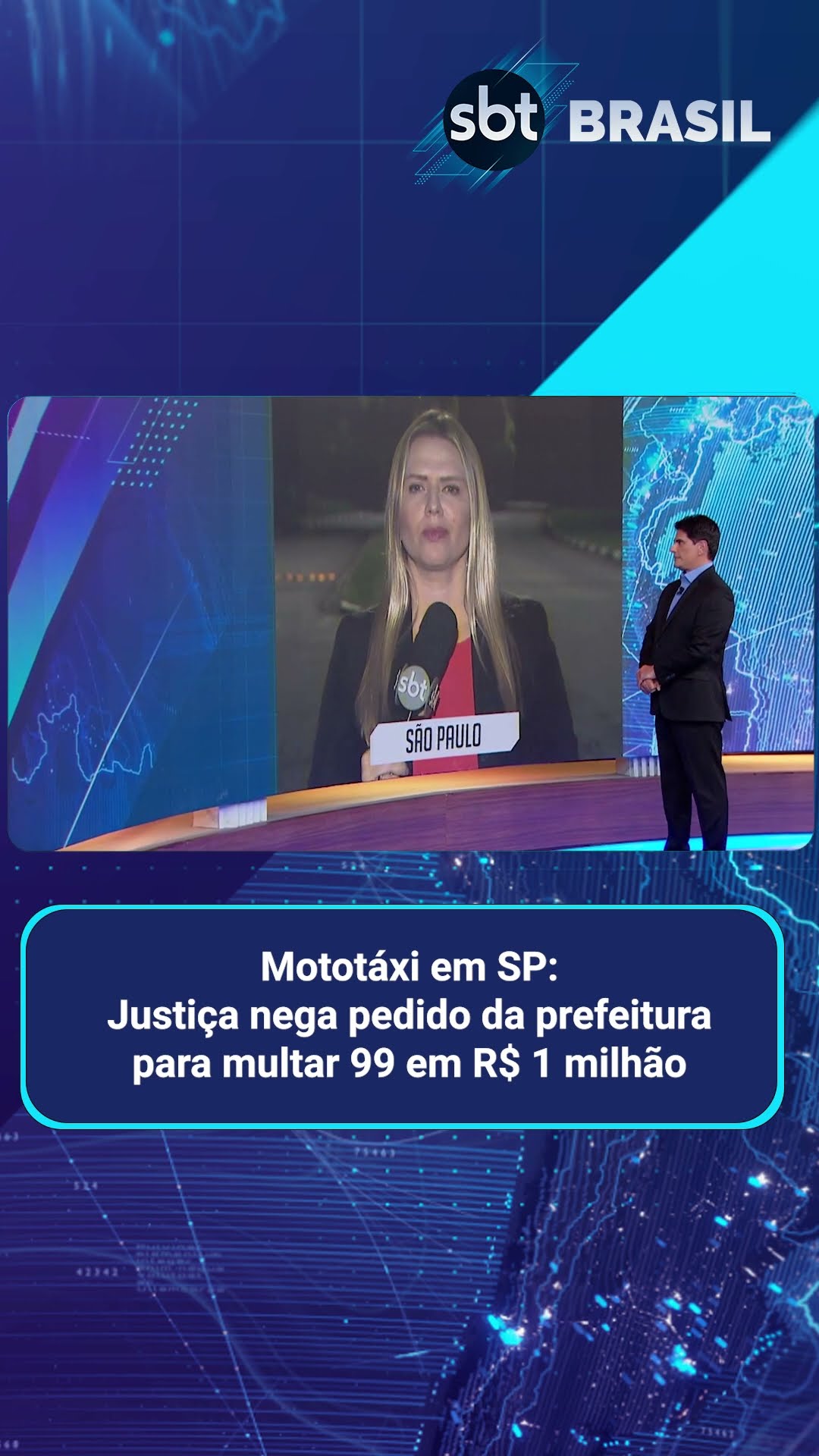 Justiça de SP nega pedido de multa milionária da prefeitura contra a 99 | SBT Brasil (21/01/25)