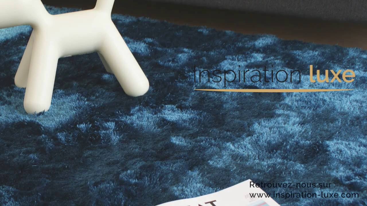 Tapis sur mesure bleu shaggy - Inspioslo rectangulaire ou carré