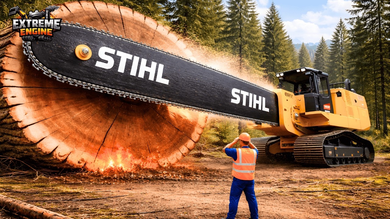 Extreme Dangerous Fastest Big Chainsaw Cutting Tree Machines Biggest ...