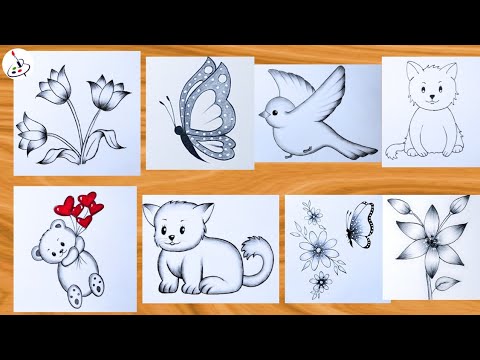 8 Easy Drawing ideas for Beginners||Pencil Sketch||Pencil Sketch ideas ...