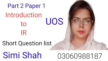 Short Questions of ntroduction to International Relations | Short Questions of Introduction to IR