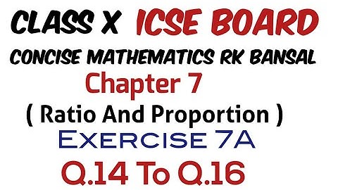 Exercise 7A Class 10 Maths ICSE Board
