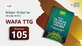 Hal. 105 (Wafa TTG), Mewaqofkan bacaan Mad 'Aridh Lissukun.