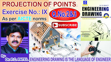 Q.No.: 2&3, Exercise no. 9,  ENGINEERING DRAWING by__N.D. BHATT, Chapter: PROJECTION OF POINTS