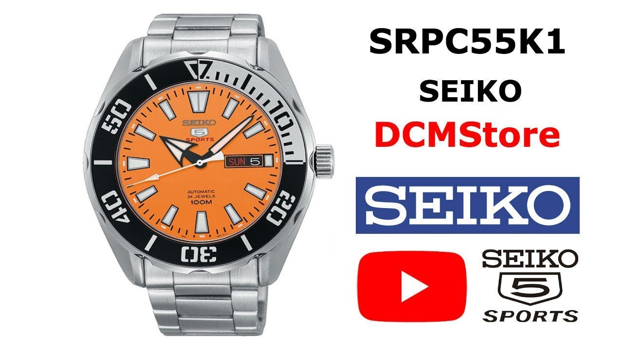 SRPC55K1 Seiko 5 Sports Orange Dial Automatic - YouTube