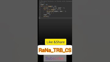Pyramid pattern in python using alphabets#pythonprogramming #pythonforbeginners #pythonprograms