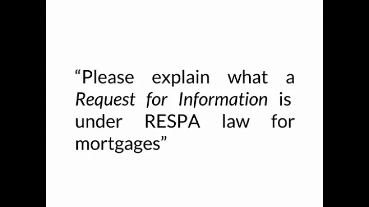 What is a request for information under RESPA for my mortgage