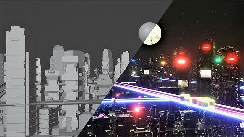 A Cyberpunk City | Timelapse tutorial | blender 2.9