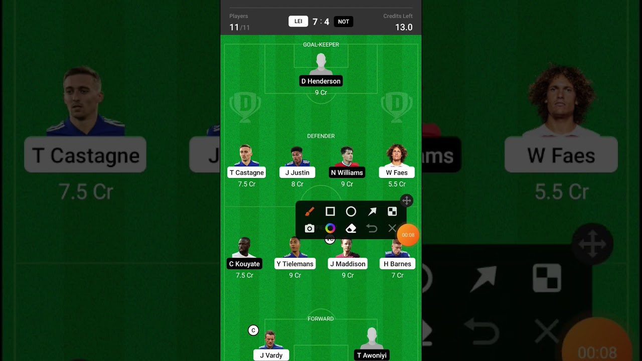 LEI vs NOT England Premier League Today Team | Dream11