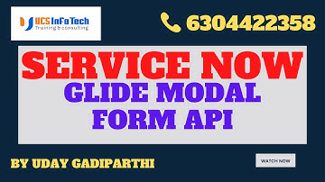 GlideModalForm API in ServiceNow explained in detail by Uday Gadiparthi .Contact us at 6304422358