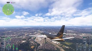Landing practice Manchester airport. Microsoft flight sim