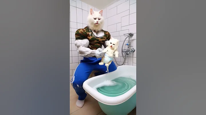 The Kitten's Mess: 🐱💧 Digging Trouble and a Soaked Clean-Up 🌊🛁#cattales #catfunny #animation#cat thumbnail