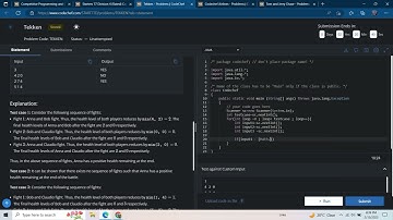 Tekken Starter 77 Codechef solution in java