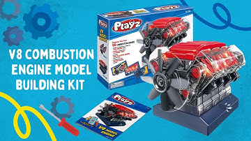 PLAYZ V8 Combustion Engine Model Building Kit - STEM Toy for Kids & Adults