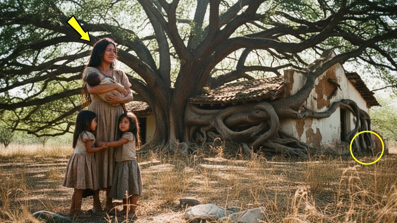 La Pobre Viuda Aceptó Una Casa Aplastada Por Las Raíces De Un Roble Gigante — Pero Al Cortar...