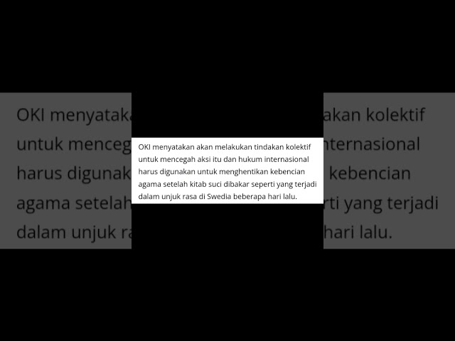 (Aksi Pembakaran Al Qur'an di Swedia) - Ketika OKI Menggelar Pertemuan Darurat Di Jeddah class=