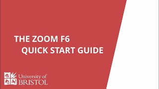 Zoom F6 Audio Recorder QUICKSTART
