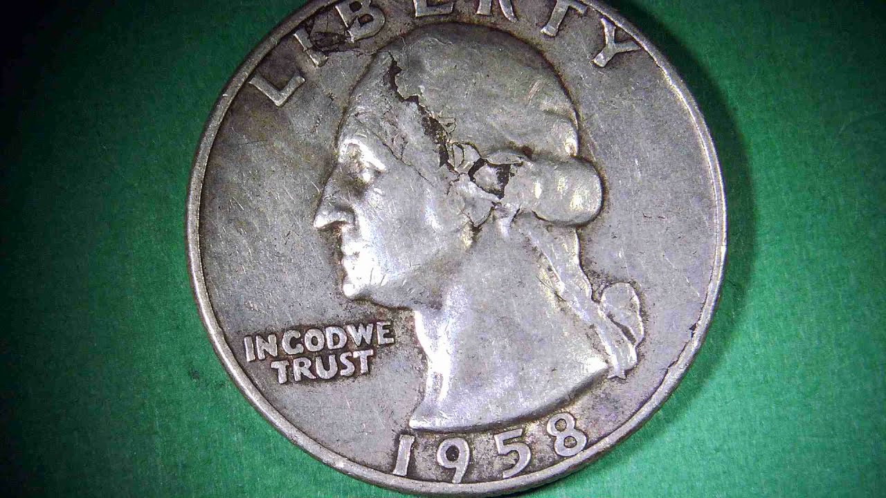 1958D WASHINGTON QUARTER DOLLAR Lamination error YouTube