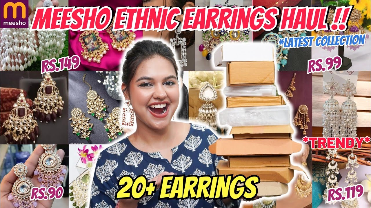 *HUGE* Meesho Ethnic Earrings Haul: 20+ Affordable & Trendy Finds Under 350🤩Meesho Jewellery Haul 💖