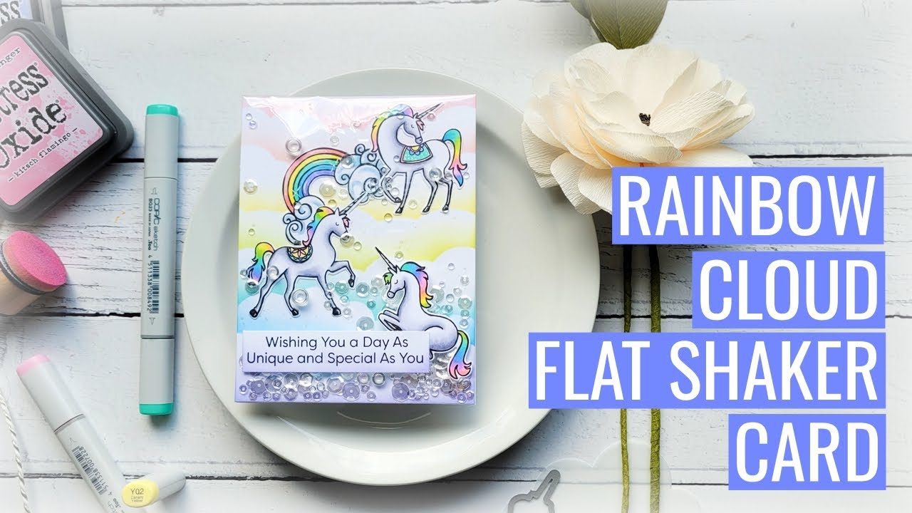 Rainbow Cloud Flat Shaker Card: Wipeout