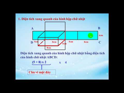 Toán 5 - Tuần 21. Bài: Diện tích xung quanh và diện tích toàn phần của hình hộp chữ nhật.