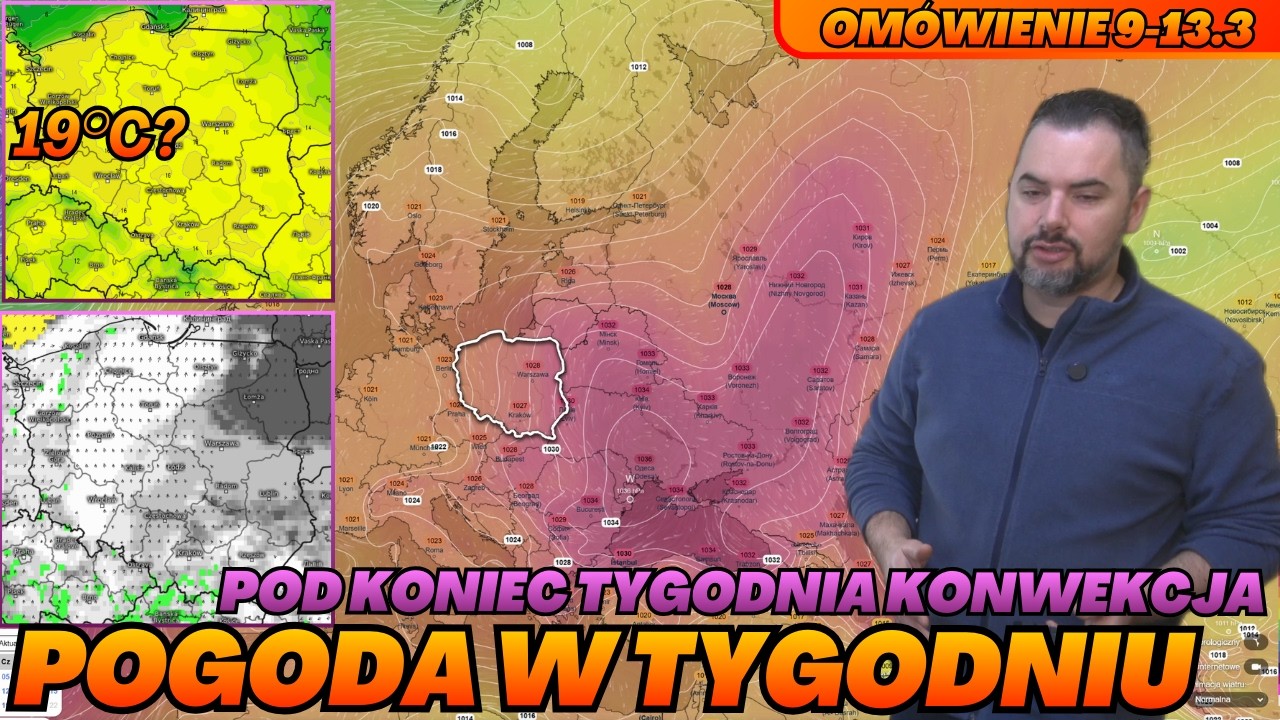 Coraz cieplej. Do 19°C. Pod koniec tygodnia możliwa konwekcja i burze. Pogoda na tydzień.