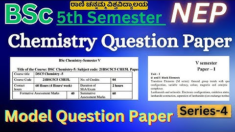 NEP Chemistry Question Paper of 5th Semester NEP | Rani channamma University Exam Updates