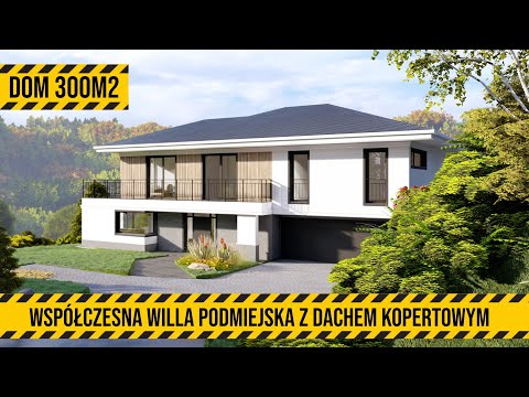 Projekt Willi Podmiejskiej z pełną kondygnacją 300m2. Modern Classic House Design