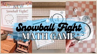 Winter Math Game Engaging Math Snowball Fight Classroom Learning Activity screenshot 3